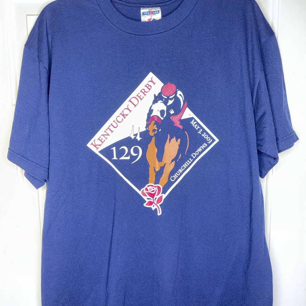 Vintage 2003 Kentucky Derby Churchill Downs Short Sleeve T-Shirt Size Large